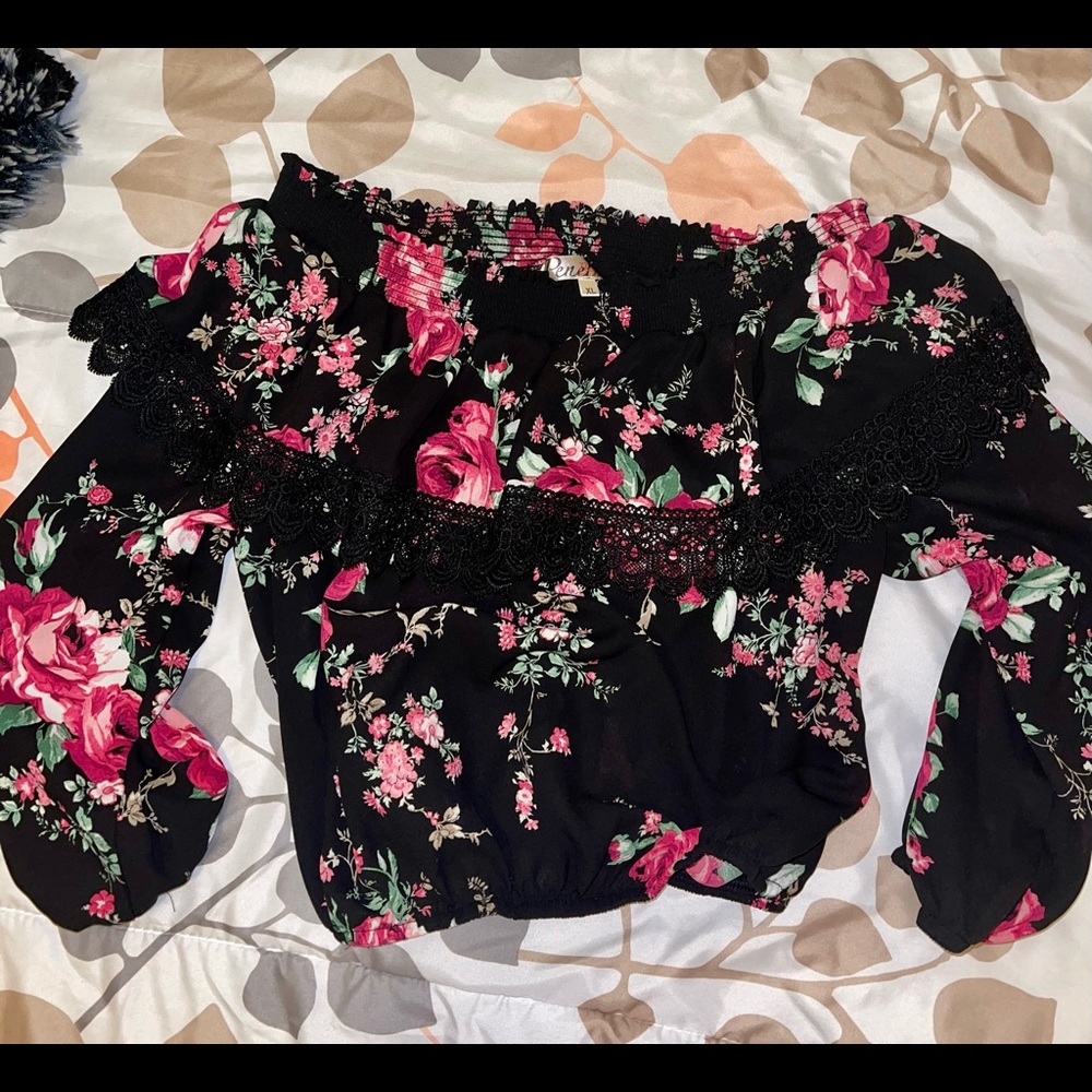 Floral off the shoulder top
